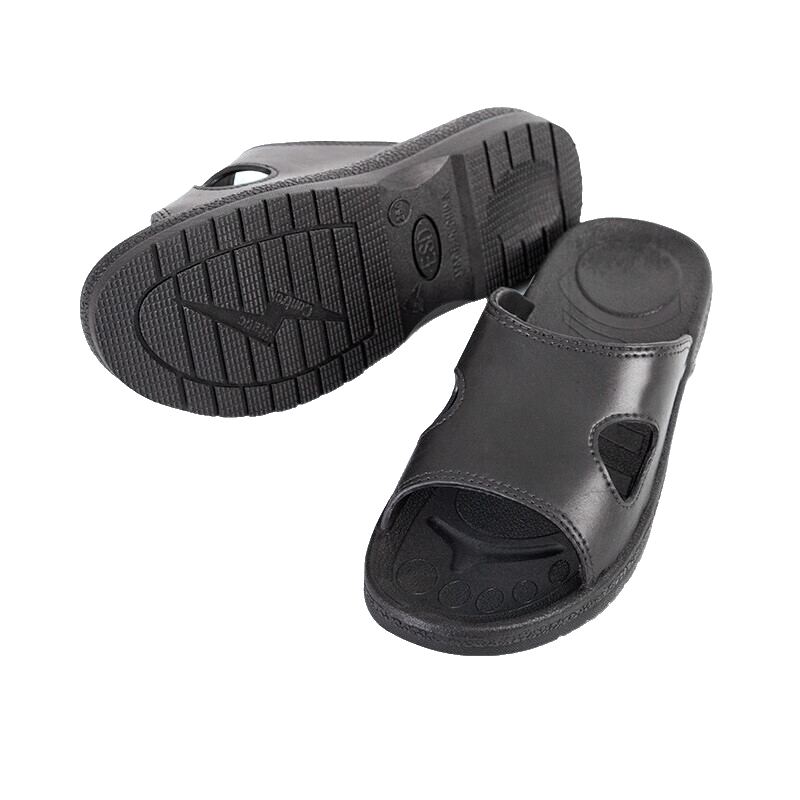 希洁贝尔 拖鞋SPU加厚软底凉拖鞋 工作鞋防滑男女款 黑色44码 50双/组 (单位:组))