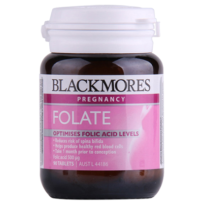 澳佳宝Blackmores孕妇备孕叶酸片剂 孕前孕期孕中营养保健品90粒 150g