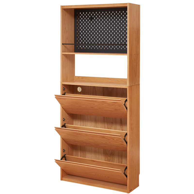 全友家居入户进门口翻斗实木鞋柜客厅小户型靠墙玄关置物架