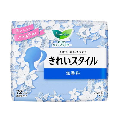 日本原装进口花王乐而雅棉柔轻薄超通透卫生护垫72枚日用卫生巾干净清爽自在透气 无香型