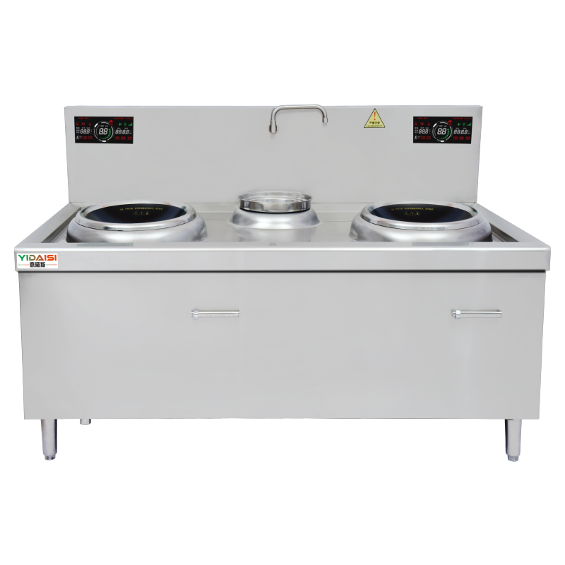 意黛斯(YIDAISI)商用电磁大锅灶 食堂大功率电磁小炒炉电磁灶YDSC-15XC2-40110双头单尾小炒15KW