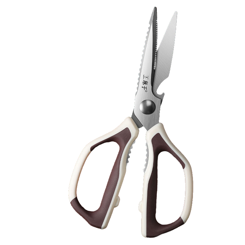 王麻子剪刀厨房专用剪骨头家用不锈钢剪鸡鸭鹅骨剪刀杀鱼锋利剪子7163