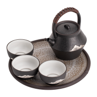 苏氏陶瓷(SUSHI CERAMICS)鎏银庐山功夫茶具绿水青山小套组伴手礼盒