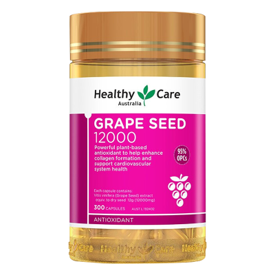 澳洲Healthy Care葡萄籽粉软胶囊 原花青素精华淡斑抗氧化 提亮肌肤 焕白美颜 12000mg*300粒
