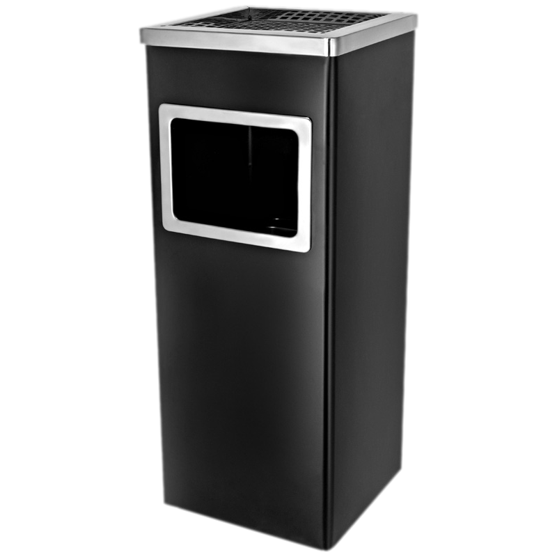 好企来 不锈钢垃圾桶烟灰桶 正方形 黑