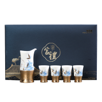 MULTIPOTENT茶杯黄旭东大师作品羊脂玉瓷冰凝玉报安酒具(高风傲然)小套组