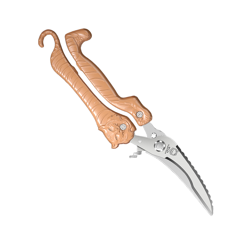 钛钢厨房剪刀家用强力剪鸡鸭鹅骨头专用不锈钢多功能杀鱼商用剪子7163