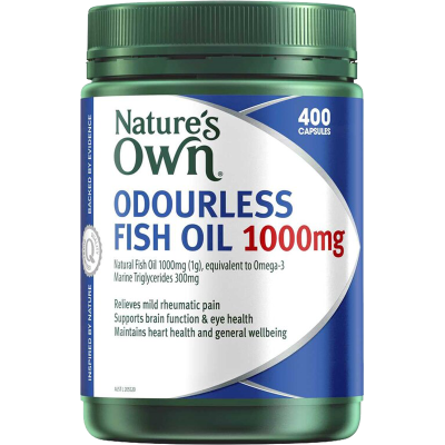 Nature's own 无腥鱼油软胶囊 1000mg 400粒 1瓶 高浓度深海鱼油 中老年日常保健 澳洲进口