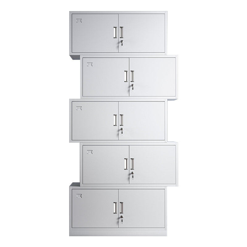 湘渭收纳柜财务档案柜资料柜加厚文件柜办公室带锁铁皮柜分五节