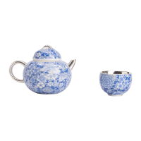 苏氏陶瓷(SUSHI CERAMICS)鎏银百花茶壶小套装非遗大师郑文强作品功夫茶具