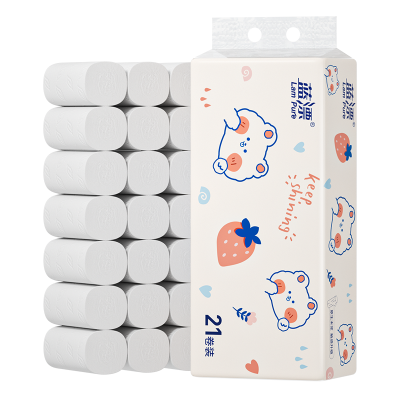 蓝漂本色纸卷纸无芯卷筒纸卫生纸家用厕纸整箱批发实惠装擦手纸巾21卷