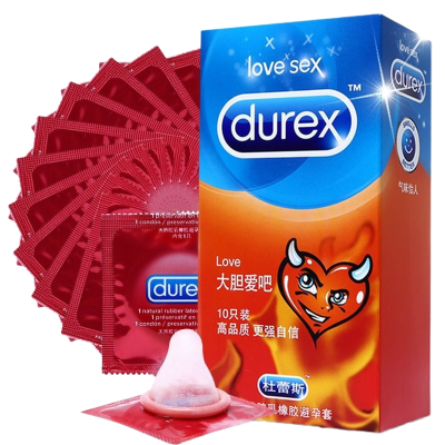 杜蕾斯(Durex)大胆爱10只装避孕套超薄款润滑安全套非颗粒螺纹型成人情趣性用品