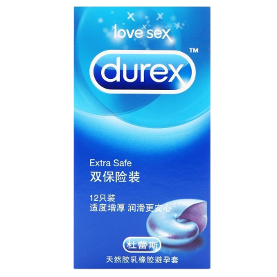 杜蕾斯(Durex)双保险12只装避孕套超薄款润滑安全套 成人情趣计生性用品