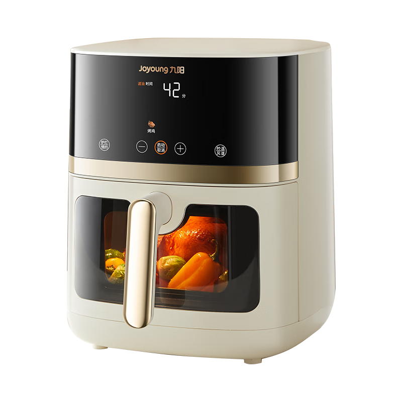 九阳(Joyoung)空气炸锅炎烤不用翻面双热源上下加热家用6.5L大容量多功能全息触控无油低脂煎炸KL65-V573