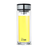 希诺双层玻璃杯395mL泡茶杯子高档车载水杯XN-6903