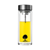 希诺双层玻璃杯265mL泡茶杯车载过滤水杯XN-6701