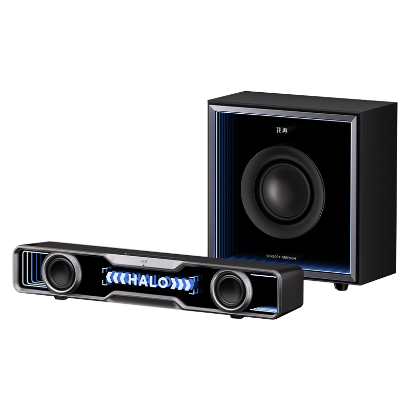 EDIFIER/漫步者花再Halo SoundBar Max 桌面音箱深渊氛围灯家用游戏隐藏降噪台式电竞无线蓝牙音响