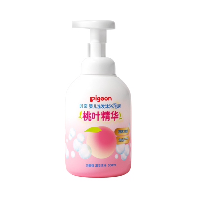 贝亲(PIGEON)婴儿洗发沐浴(泡沫)桃叶精华IA209 500ml 适用人群:儿童