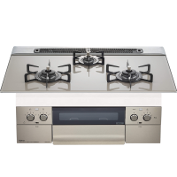 日本代购NORITA/能率 Piatto light系列燃气灶嵌入式三眼头玻璃面板天然气版N3WS6PWAS6STE