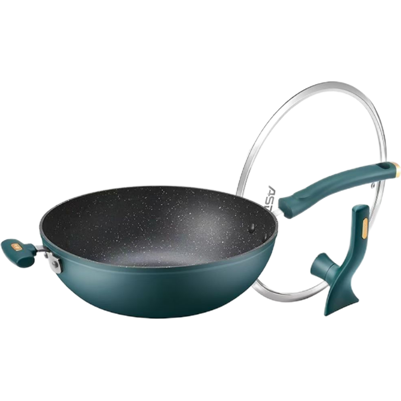 爱仕达(ASD)炒锅不粘锅晶石无油烟炒锅翡翠石系列平底炒菜锅电磁炉燃气灶通用 CL30V3Q 30cm