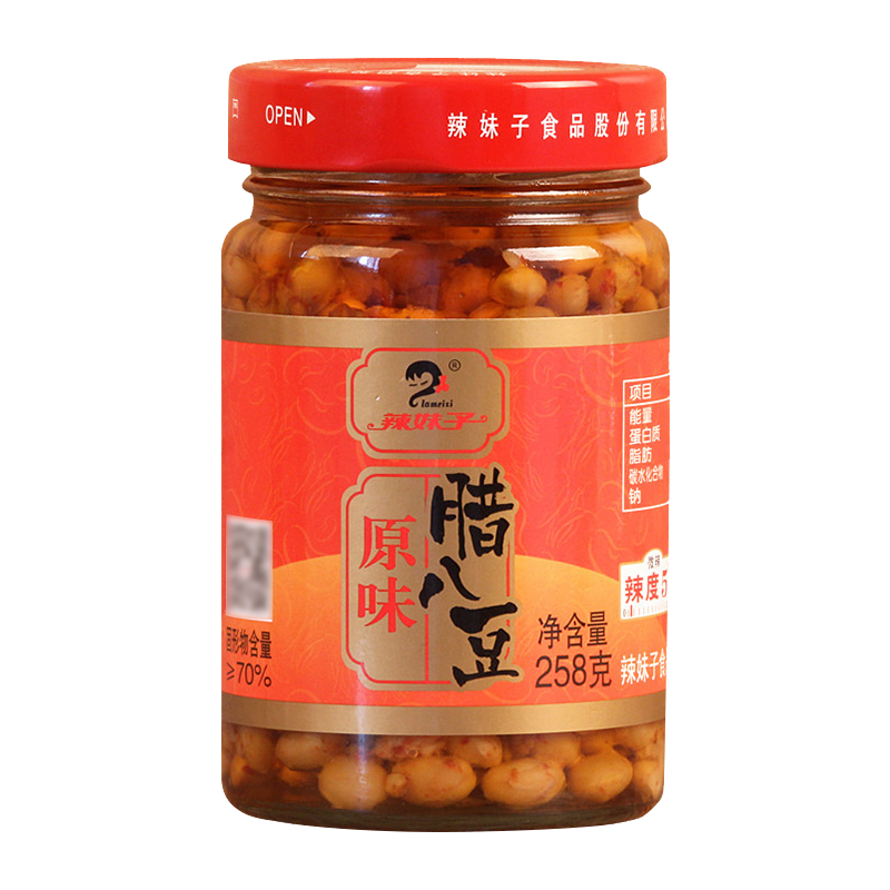 辣妹子腊八豆香辣瓶装 酱豆子湖南特产下饭菜258g*2瓶