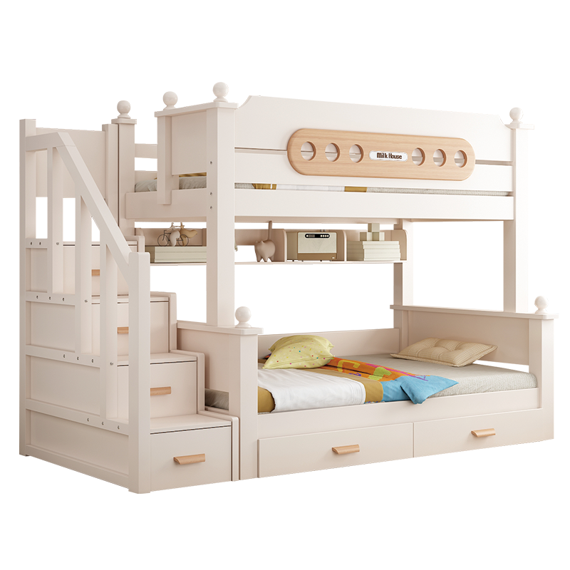 欧梵森 实木儿童床子母床现代简约上下床双层床高低床成人床大人床成年床多功能储物母子床上下铺木床双人床