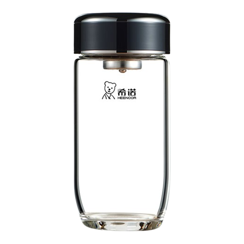 希诺单层玻璃杯390mL泡茶杯过滤车载水杯XN-7715(随机发货)