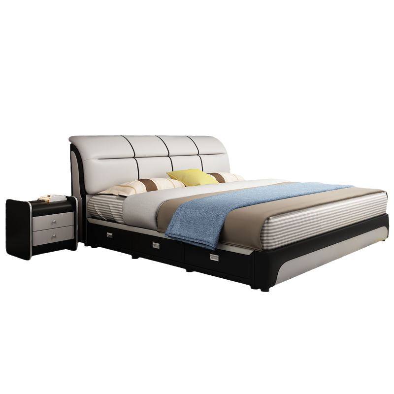 皮床双人床主卧室现代简约高端大气轻奢1.5米8双人实木软包科技布艺大床