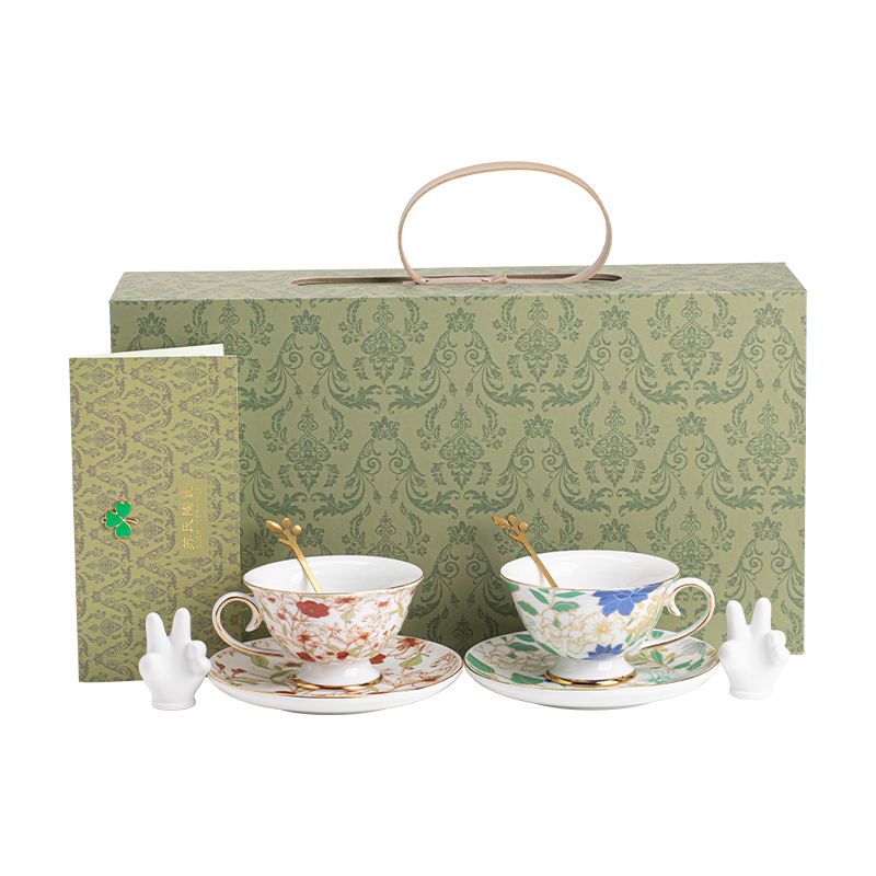 苏氏陶瓷(SUSHI CERAMICS)咖啡杯碟套装殷然结婚礼物情侣喜对杯闺蜜新婚创意伴手礼品