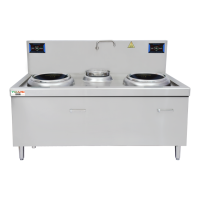 意黛斯(YIDAISI)商用电磁大锅灶 大功率电磁小炒炉电磁灶YDSG3-15XC2-4080双头单尾小炒炉304不锈钢