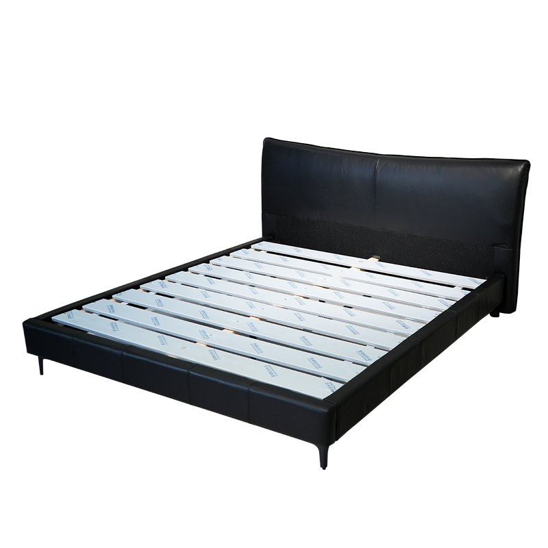 富牌618活动家具全牛皮包裹现代简约香奈儿头层牛皮主次卧双人全真皮软床