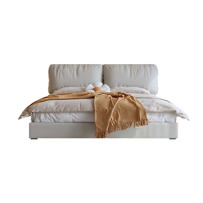 床双人床实木床奶油风大象耳朵床科技布床简约现代轻奢主卧布艺床1.5米1.8米310