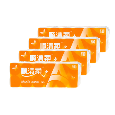 顺清柔 组合手提卫生纸 8000g 家用卷纸无芯卷纸
