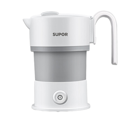 苏泊尔(SUPOR)电热水壶 便携式烧水壶 SW-06J007 食品级硅胶折叠电水壶 双电压 出差旅行开水壶 0.6L