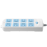 公牛(bull)GN-604全长3米8插位总控开关新国标带儿童保护门大孔间距插座/接线板/排插/拖线板/插排蓝白色