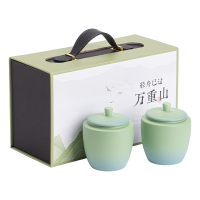 苏氏陶瓷(SUSHI CERAMICS)国潮茶叶罐轻舟已过万重山双储物罐礼盒组伴手礼