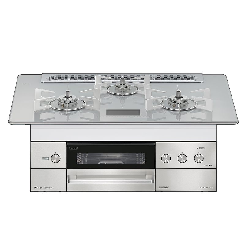 日本林内燃气灶DELICIA(液晶)75嵌入式三眼灶煤气炉烤箱自动烤配烤盘天然气RHS71W31E11RCABW