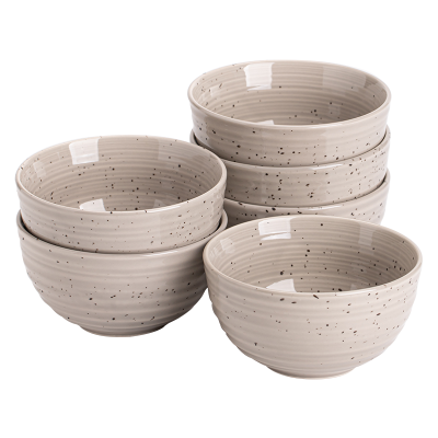 苏氏陶瓷(SUSHI CERAMICS)星光灰芝麻釉点6只米饭碗5英寸