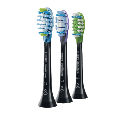 飞利浦(PHILIPS)电动牙刷刷头 智臻护龈洁净亮白 3支组合装 HX9073/96 白色 适配钻石7系、9系