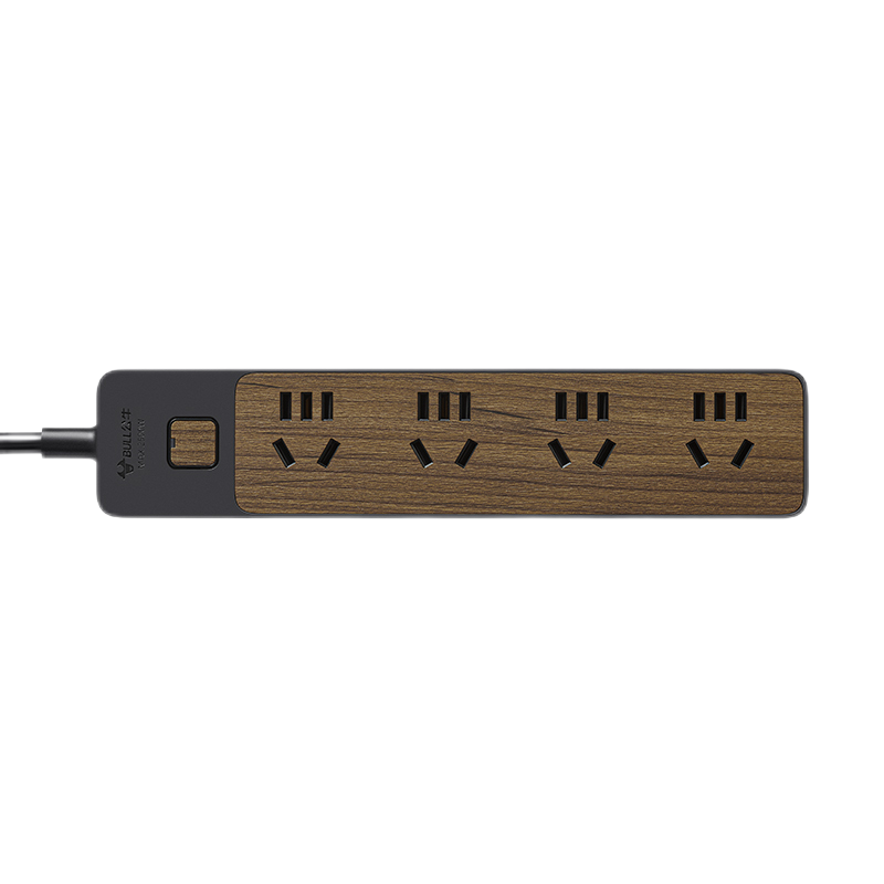 公牛(BULL)GN-R1440-1米木纹插座桌面创意多功能家用多用插排插板拖线板接线板插线板学生宿舍床头排插