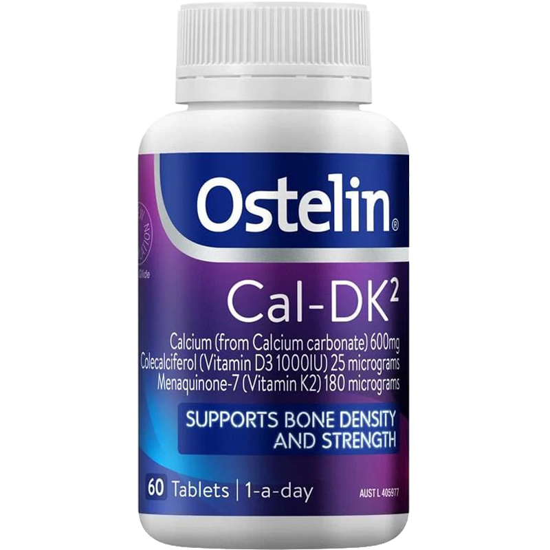 Ostelin 奥斯特林 DK2成人钙片 60粒 维生素K2 骨密度营养品中老年人关节钙片 VD3碳酸钙DK2 澳洲进口