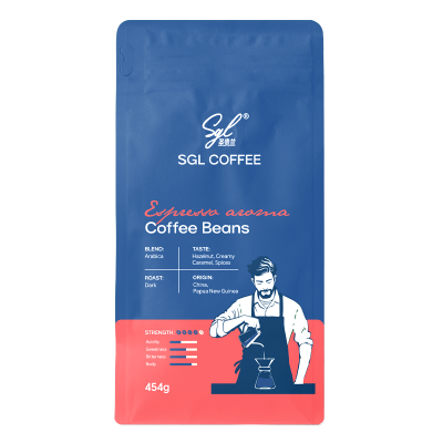 SGL COFFEE意式醇香咖啡豆454g 阿拉比卡豆 深度烘焙 油脂丰富