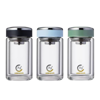 希诺双层抗菌玻璃杯295ml耐热密封圈XN-1955(颜色随机)