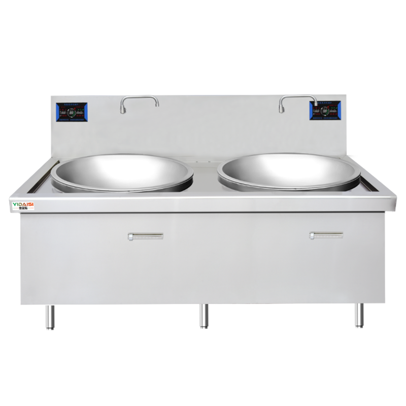 意黛斯(YIDAISI)商用双头电磁大锅灶食堂电磁灶大功率灶台单位学校厨房凹面双头大炒炉炒灶YDSG3-30DC2