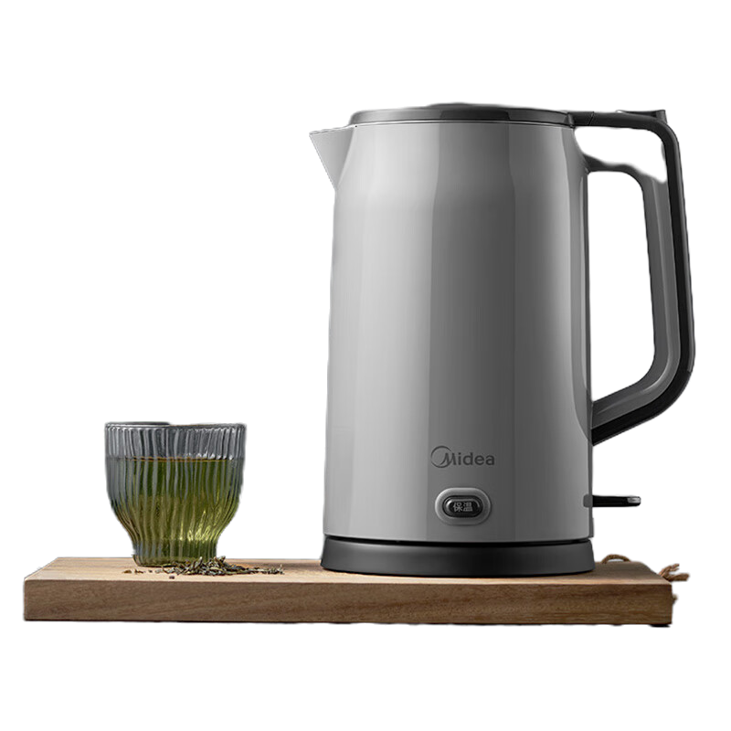 美的(Midea)电水壶MK-HP1706双层壶身1.7升防烫316母婴级不锈钢无缝内胆一键55度
