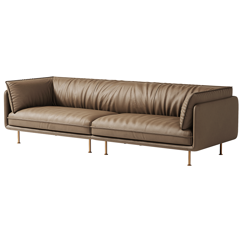 [U标·全纳帕皮]全友家居轻奢真皮沙发客厅直排怀抱沙发