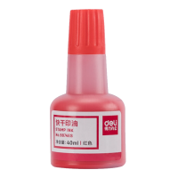 得力9874ES财务印章快干清洁印油印泥(红)(单瓶装)