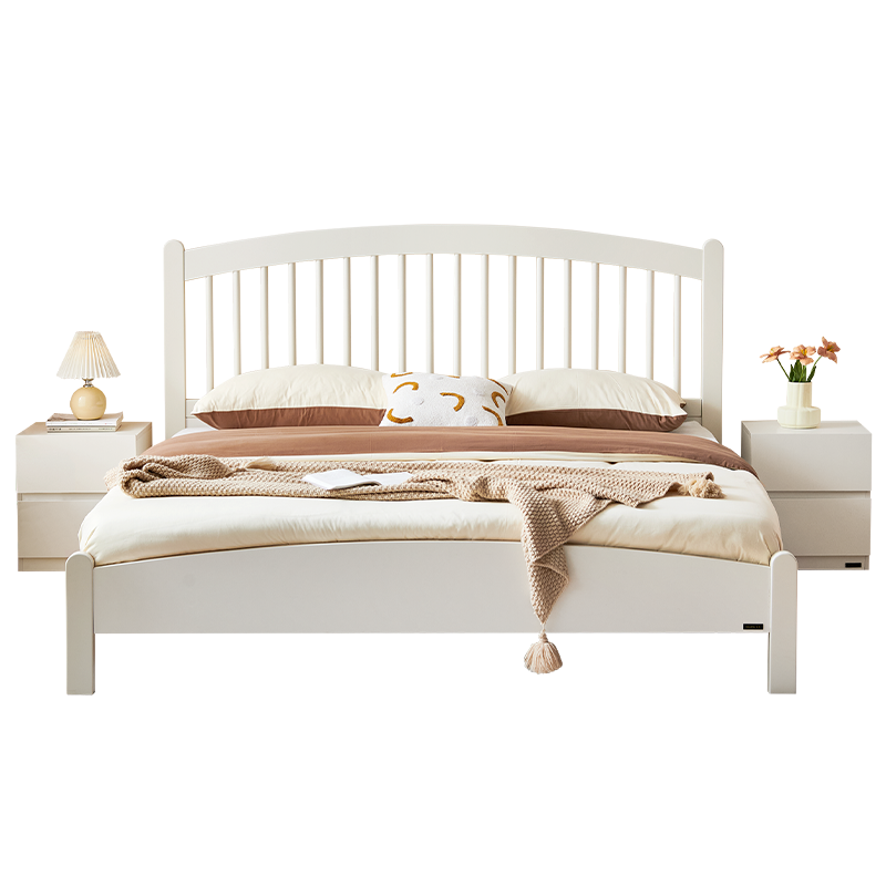 全友家居现代简约双人床2024新款卧室竖琴床小户型省空间床