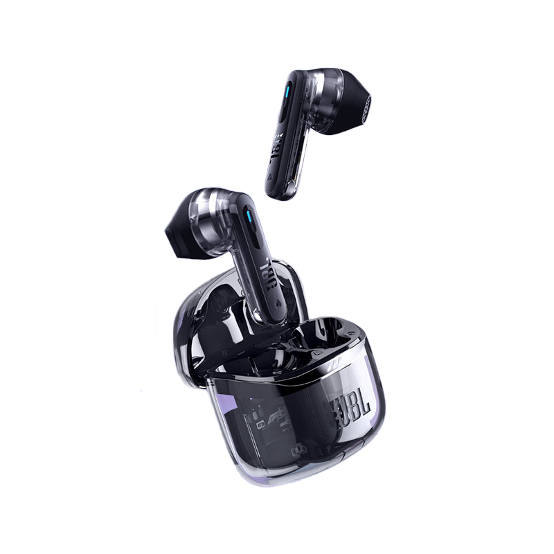 JBL TUNE FLEX 2 晶噪豆二代真无线蓝牙耳机 半入耳式小晶豆升级音乐主动降噪苹果华为小米通用黑色