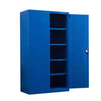 正斌重型工具柜车间用加厚物件工具储物柜工厂铁皮柜汽修厂零件收纳柜蓝色五层带挂板
